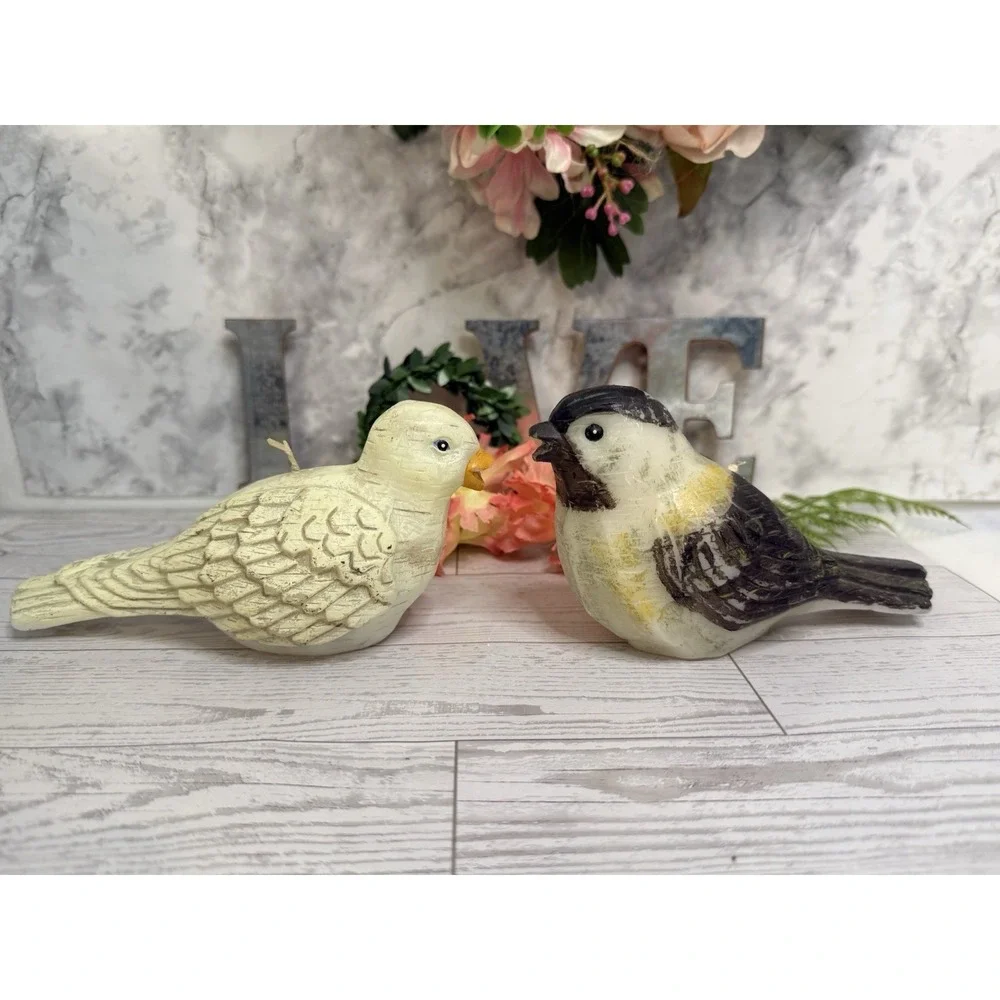 Wax Candles Chickadee And‎ Dove Birds Winter Woodland Series By Russ Berrie NWT